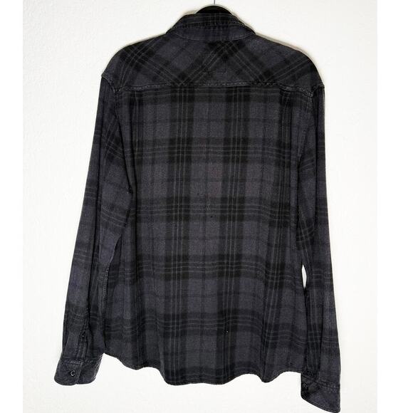 Rails Men's Lennox Plaid Relaxed Fit Shirt Flannel Cotton Blend Charcoal Black - Picture 3 of 10